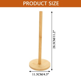 MUXHEL 4 Pcs Wood Paper Towel Holder, 4.5" × 11.2" Wooden Paper Towel Holder Stand, Non-Slip Countertop Standing Paper Roll Holder for Kitchen Countertop and Table