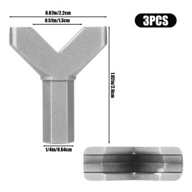 3pcs Hooks Driver Y Shape, Carbon Steel Power Wing Nut Driver Bit Set Practical Slot Wing Nuts Drill Bit Socket Tool Eye Y Cup Hook Driver for Wall and Ceiling Hook Screw Installation