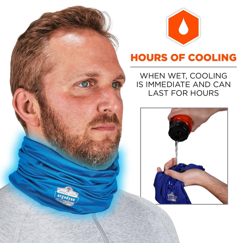 Ergodyne Chill-Its 6487 Cooling Neck Gaiter, Multiple Ways to Wear