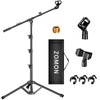 Microphone Stand, Tripod Boom Arm Floor Mic Stand Height Adjustable