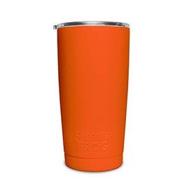 Frosted Frog 20oz Orange Tumbler Vacuum Insulated Tumbler with Stainless Steel Straw