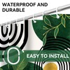 4Pcs Green Bathroom Sets with Shower Curtain and Rugs, Mid