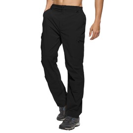 keihTrail Work Pants for Men Waterproof Lightweight Quick Dry Travel Fishing Camping Men Hiking Cargo Pants Outdoor 6 Pockets Black