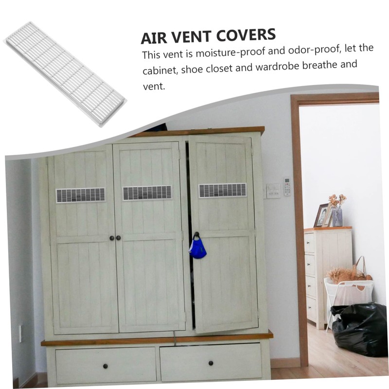 Tofficu 6Pcs Rectangular Air Vent Covers for Cabinets Closets and