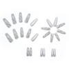 Set of 24 Nail Tips, Gray-White, Marble, Flash Long, Adult