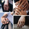 Bestyle Stainless Steel Laser Gradient Band Rings for Men Women