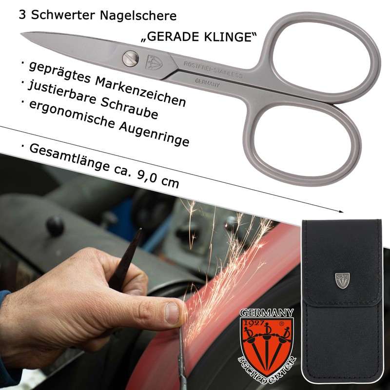 Drei Schwerter Nail Scissors, Straight Blade, Nail Scissors for Precise