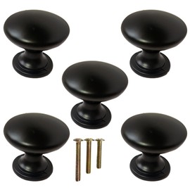Eledabra Kitchen Cabinet Knobs Drawer Dresser Knobs Matte Black Zinc, Drawer Pulls Door Handles 5 PCS