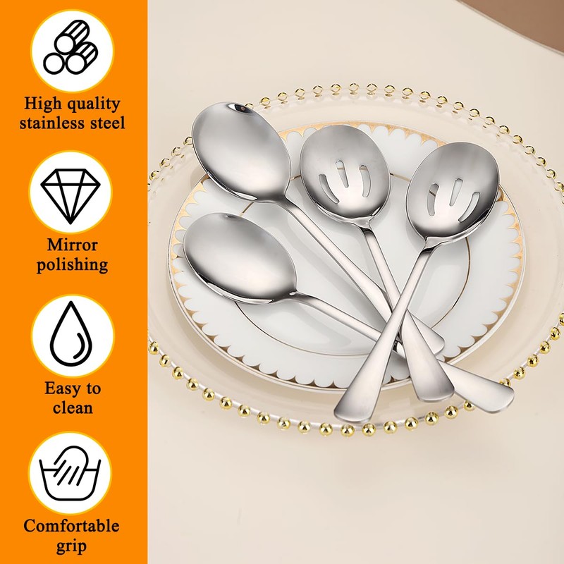 Serving Spoons Pack of 8, Kyraton Large Serving Spoons for