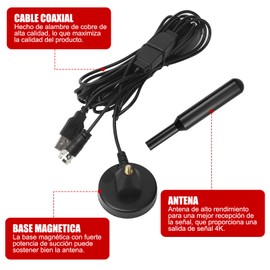 JOYORIA Antena de TV Digital, Antena de TV Digital para Interior y Exterior con Amplificador de señal Inteligente, Antena Digital HD Compatible con señales DTMB/ISDB/DVB-T/DMB-T
