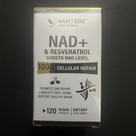 Vantein Lot Of 3 - NAD+ & Resveratrol - Boosts NAD Level Dietary Supplement - 120 Veggie
