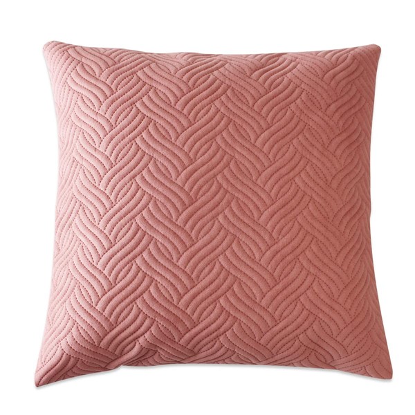 SweetBaku Cushion Cover 17.7 x 17.7 inches (45 x 45 cm), Fashionable Scandinavian Style, Autumn/Winter, Backrest, Sofa, Warm, Quilting, Double-sided Pattern, Invisible Zipper, (Pink)