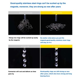 Fushing 10Pcs 1ft Crystal Octagon Beads Strands Hanging Ornament for Tree Garlands Wedding Christmas Decoration (14mm, Clear)
