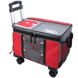 50-Can Large Rolling Cooler, Leakproof Insulated Cooler with Wheels and Handle Collapsible for Outdoor