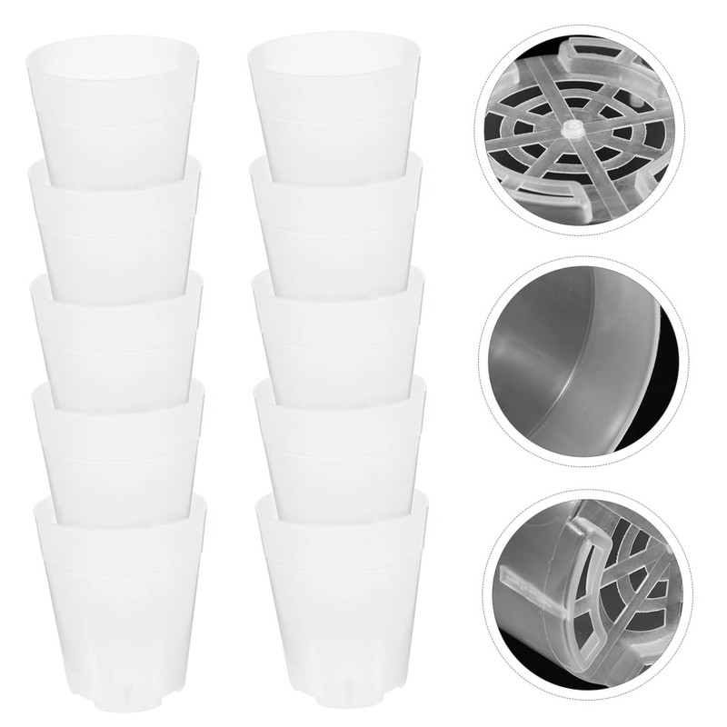 CAXUSD 10Pcs Seedling Pots for Succulent and Orchid Planting Transparent