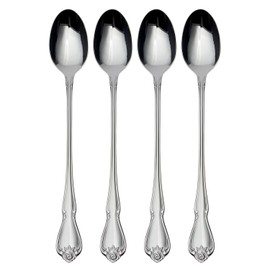 Oneida True Rose - Juego de 4 cucharas de té helado, color plateado
