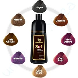 1pcs Shampoo Tinte Instantáneo Orgánico Natural Cubre Canas Cambia Color Cabello Shampoo Extractos Naturales Sin Químico (Cafe Oscuro)