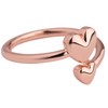 LuckyLy Anillos de Mujer de Corazones Oro Rosa 14k, Ajustable