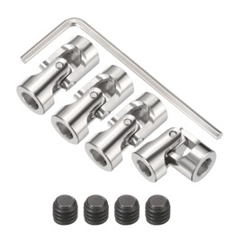 sourcing map 4Pcs 6mm to 6mm ID Steering Universal Joint Shaft Coupling,L23XD11 Metal 45°Degree Rotatable Joints Coupler with Screws Wrench Set for Model Car Ship Drive Shaft Motor Connection