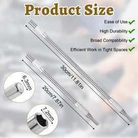 LIQWEI Pack of 2 Flexible Shaft, Flexible Bit Holder Extension for Drill and Screwdriver Drill Extension Shaft Bit 1/4 Hex Shank for Power Tools in Tight Spaces