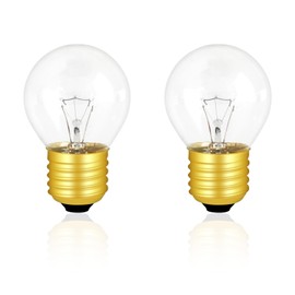 G45 E26 40W Appliance Oven Light Bulb 120V 2700K Warm White Dimmable, 300°C High Temp, Clear Appliance Replacement Bulbs for Oven Refrigerator Over Stove Microwave, 360LM, 2 Pack