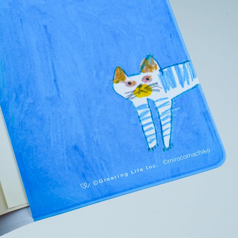 Greeting Life Mirokomachico Book Cover Cat MRZ-69 Blue