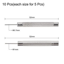 uxcell Watch Band Pin Punch 0.7mm 1mm Dia Watch Straps Link Pin Remover Repair Tools 10 pcs
