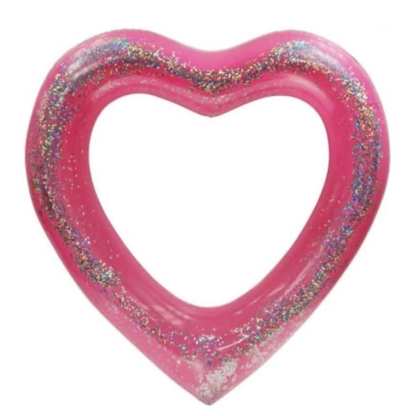 High Five Inflatable Glitter Filled Heart - Pool Float Inflatable