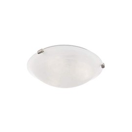 Livex Lighting 8012-91 Home Basics Contemporary 3 Light Ceiling Mount, Brushed Nickel Finish with White Alabaster Glass