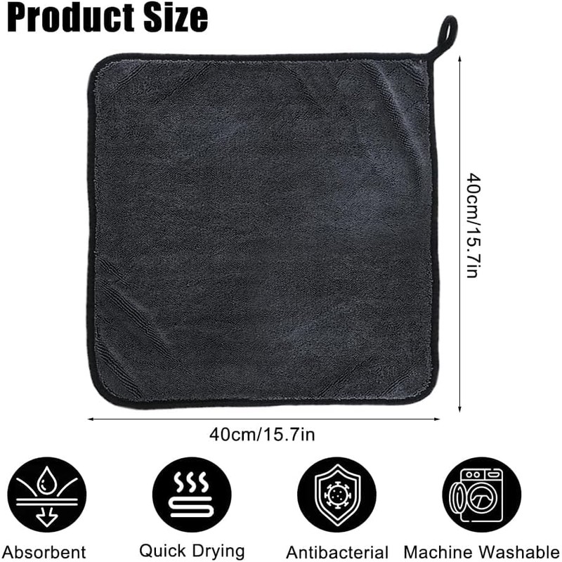 2 Pieces Magic Bathroom Drying Cloth, 40 x 40 cm