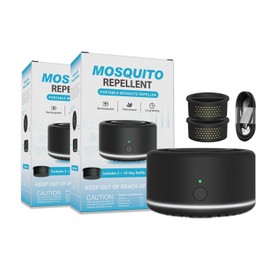 Virine Mosquito Repeller 2 Pack, Portable Mosquito Repellent Devices with 4 Refills, Fan-Powered Diffusion Mosquito Deterrent for Patio, Camping and Outdoor Use, USB-C Charging, Adapter Not Included