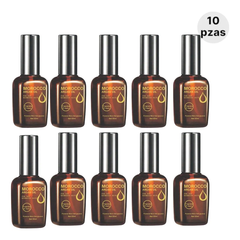 10 Pzas Aceite Morocco Argan Oil Hidratación Cabello Seco