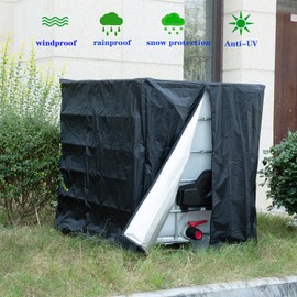 LINSOCLE IBC Tank Cover, 420D IBC Container Cover, 1000L Cover Water Tank, Anti-UV IBC Protective Cover, Rainwater Tank Container Cover, 120 x 100 x 116 cm