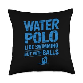Funny Water Polo Art For Men Women Gag Water Polo Player Throw Pillow