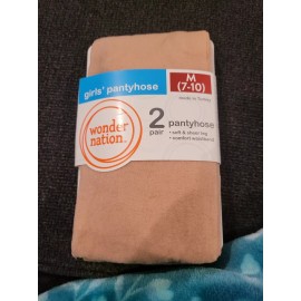 Wonder Nation BRAND NEW GIRL'S SIZE 7-10 WONDER NATION 2 PACK SHEER LIGHT BEIGE PANTYHOSE