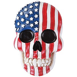 Pacific Giftware US Flag Skull Fridge Magnet Bottle Opener Collectible Figurine
