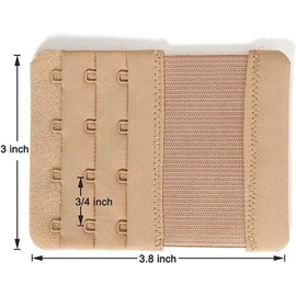 4 PCS Bra Extenders, 4 Hook Bra Strap Extender for Women with Black White Red & Skin Color 3 Rows