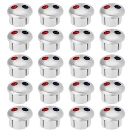 eMagTech Pack of 20 Tap Indicators Handle Signs for Hot Cold Water Red and Blue Labels Signs for Kitchen Taps Cover Signs for 6.7 mm Large Tap Holes (Silver)