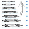 7 Pieces Center Drill Bits Set, M2 High Speed Steel