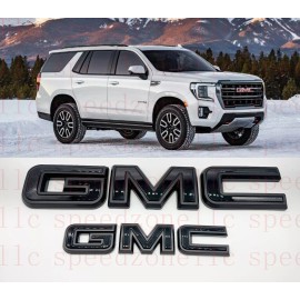 Auto GMC 2021-2024 GMC YUKON YUKON XL Front Rear Tailgate Matte Black OVERLAY Emblem
