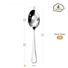 HIKAA 4-Piece Dinner Spoons Set, 8-Inch 18/10 Stainless Steel Spoons,