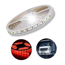 Super Bright 24V LED Tape Light, LED Light, Waterproof, 5m, 5050LED, 300SMD, Truck, Neon LED, Fishing Boat, Marine LED Tape, Red, Red