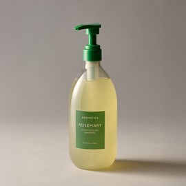 Aromatica Nourishing routine that fills with treatment and smooths with a wooden brush