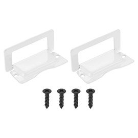 PATIKIL Recessed Pull Door Handle, 2 Pack Invisible Flush Pull Handle with Screw for Cabinet Door Toolbox Container Home Furniture Automatically Pull Handle, White