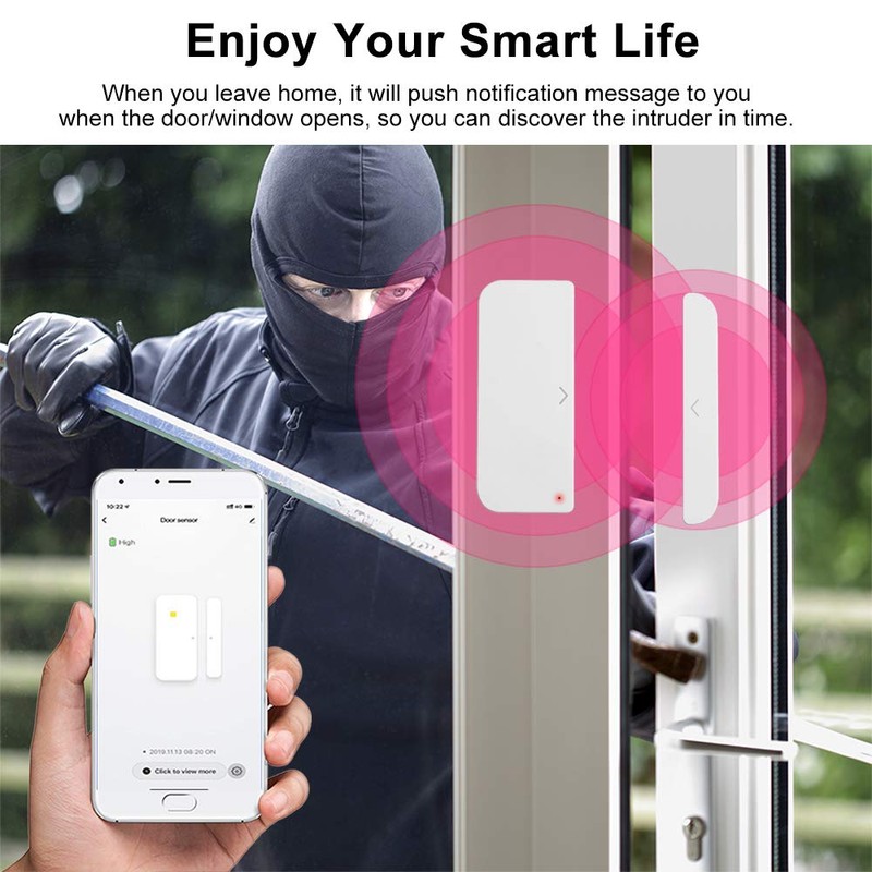 WiFi Door Sensor, WiFi Door Alarm Window Sensor Detector Smart
