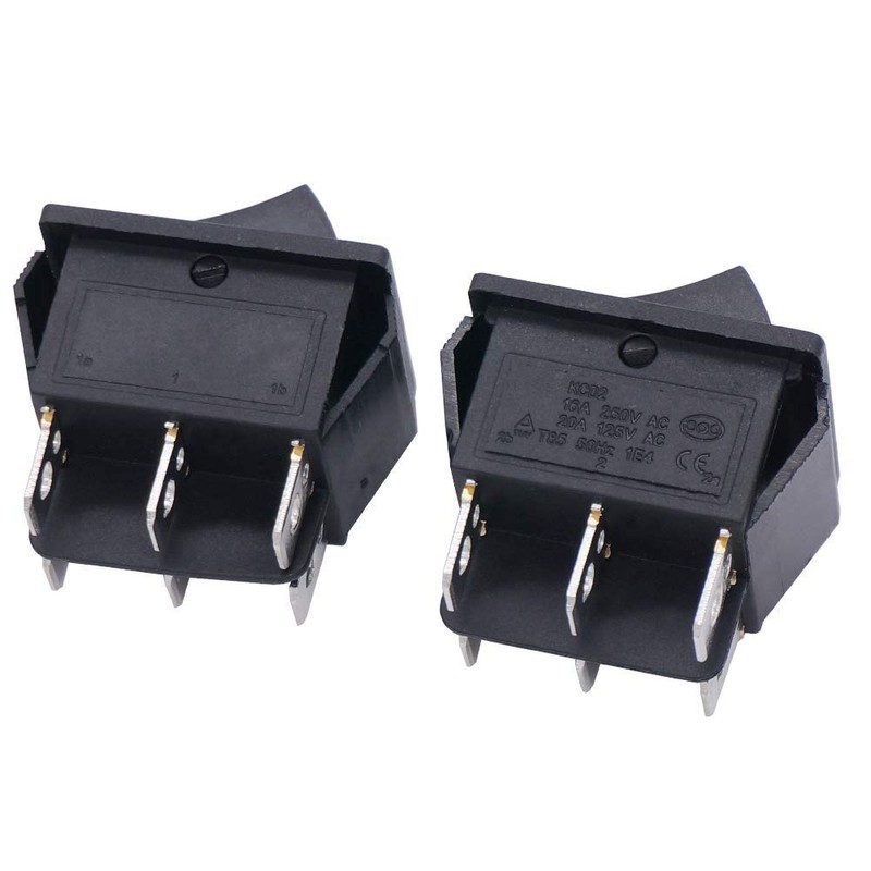 Twidec/2Pcs Rocker Switch 6 Pins 3 Position ON/Off/ON AC 10A/125V
