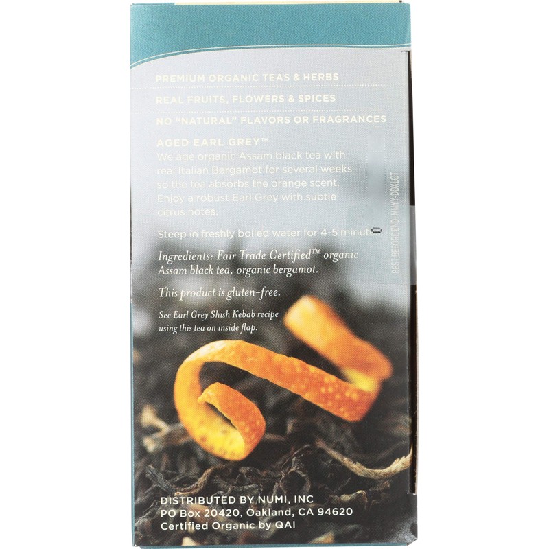 Numi Teas Tea Black Earl Grey Bergamot, 18 ct