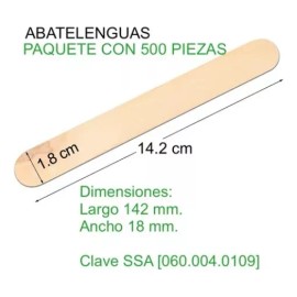 KIMI Abatelenguas De Madera Desechable Paquete C/500 Pzs