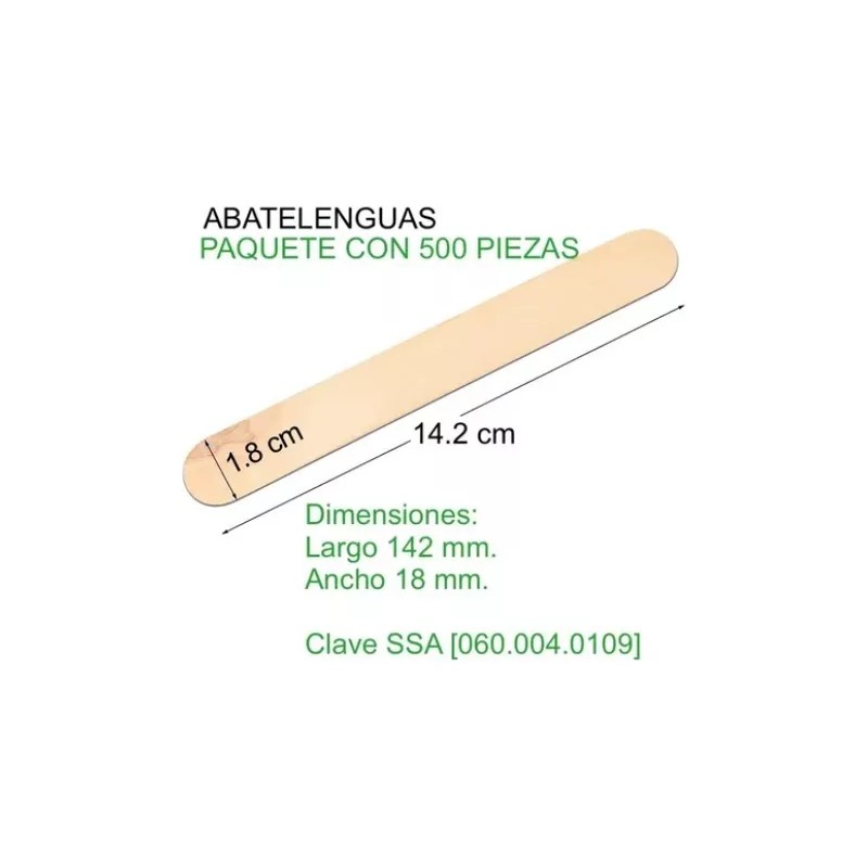KIMI Abatelenguas De Madera Desechable Paquete C/500 Pzs