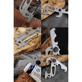PR-GHK-WHALE Multi-functional Carabiner Bottle Opener, Hex Wrench, Phillips Screwdriver, Outdoor, Camping, Leisure, Portable, Lightweight